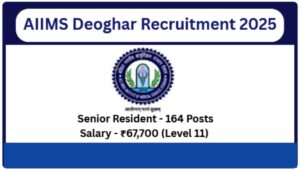 AIIMS Deoghar Senior Resident Recruitment 2025